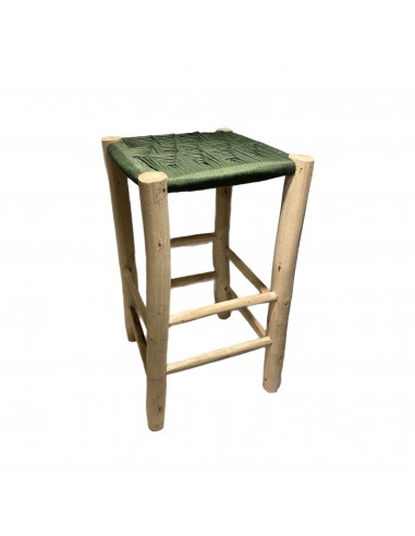 Tabouret de bar CALVI kaki 40x40xH70cm Véritable concentré