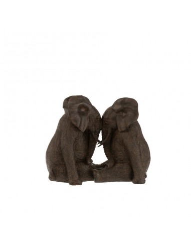 COUPLE ELEPHANT RESINE 35.5x20.5x29cm Le MVP de beaucoup