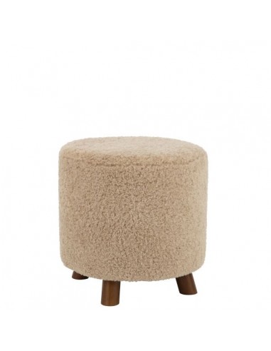 POUF MOUTON  BEIGE 42.5x42.5x41.5cm Véritable concentré