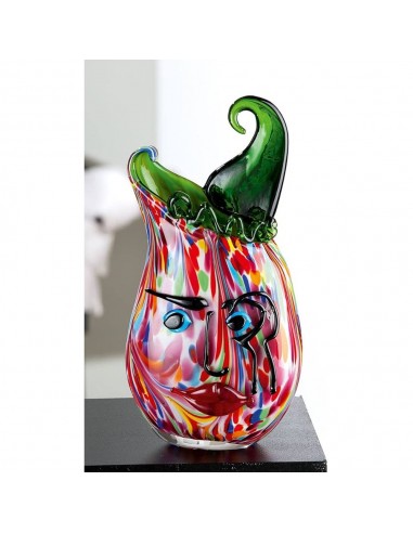 Vase Visage VENITO Multicolore 12x19xH35 cm rembourrage situé sous