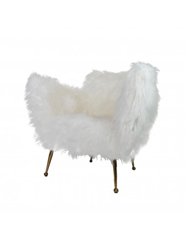 Fur chair white Chaise Fauteuil Fourrure Blanc Véritable concentré