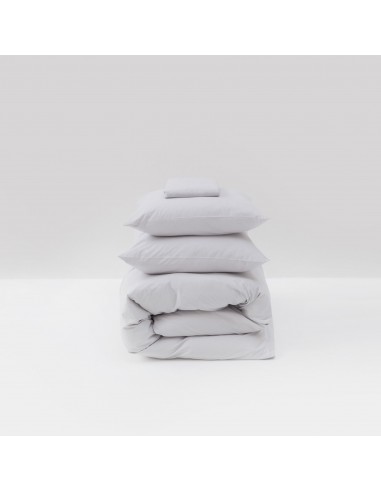 Parure de lit en percale de coton lavé 120 fils • Gris Galet shop