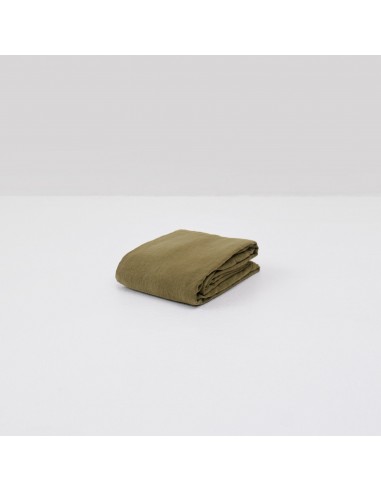 Drap plat en lin lavé 190g/m² • Vert Olive 2 - 3 jours ouvrés.