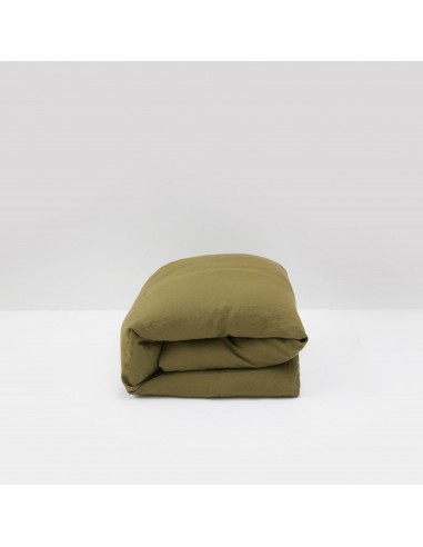 Housse de couette en lin lavé 190g/m² • Vert Olive à prix réduit toute l'année