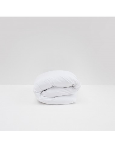 Housse de couette en percale de coton lavé 120 fils • Blanc pas cher 