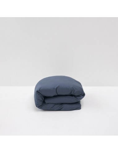 Housse de couette en percale de coton lavé 120 fils • Bleu Orage meilleur choix