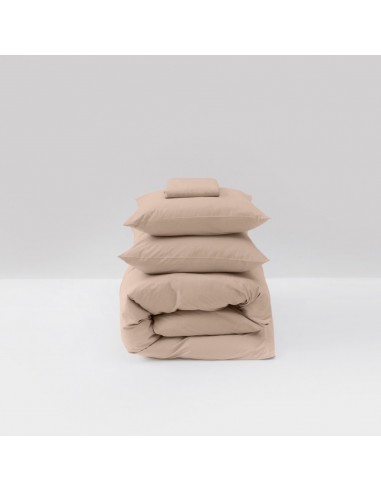 Parure de lit en percale de coton lavé 120 fils • Beige Argile Dans la société mordern