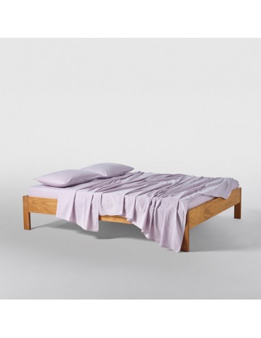 Drap plat en percale de coton lavé 120 fils • Lilas le concept de la Pate a emporter 