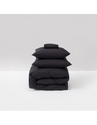 Parure en percale de coton lavée • Gris Graphite en stock