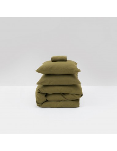 Washed linen bed set 190g/m² • Olive Green À commander