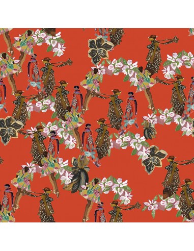 Papier peint floral - Foule Orange sur le site 