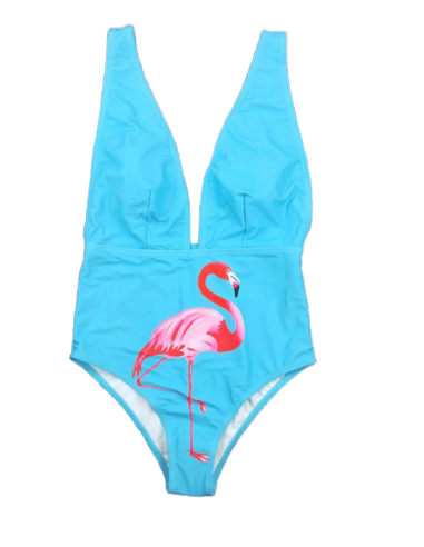 Maillot de Bain Flamant Rose Sexy Bleu en stock