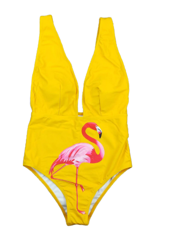 Maillot de Bain Flamant Rose Sexy Jaune de la marque