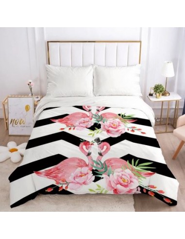 Housse de Couette Flamant Rose Zigzag l'achat 