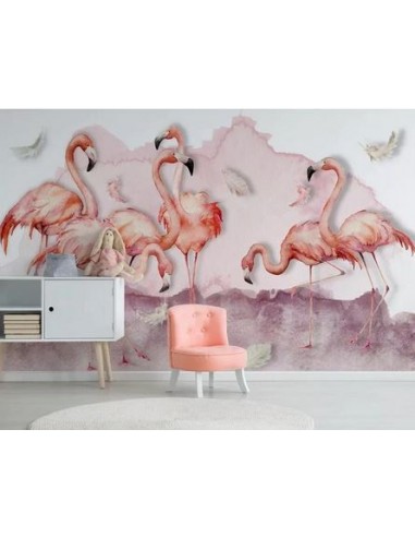 Papier Peint Flamant Rose 4 Murs Balade Fin de série