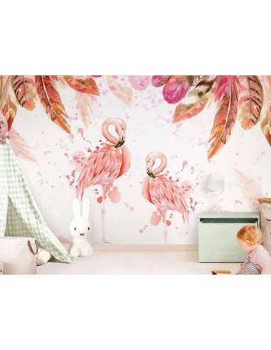 Papier Peint Flamant Rose 4 Murs Chic en ligne des produits 