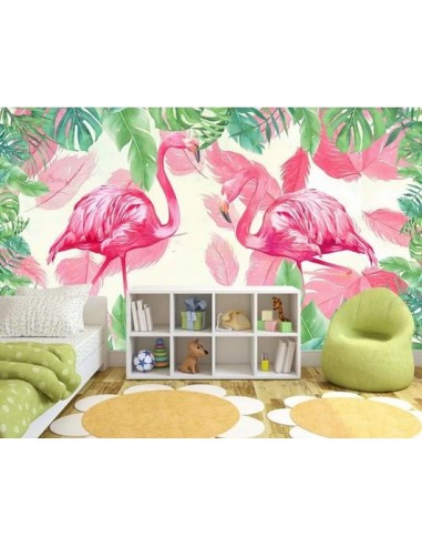 Papier Peint Flamant Rose 4 Murs Duo chez Cornerstreet bien 