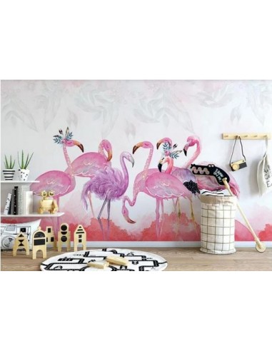 Papier Peint Flamant Rose 4 Murs Jeux Livraison rapide