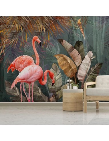 Papier Peint Jungle Flamant Rose prix pour 