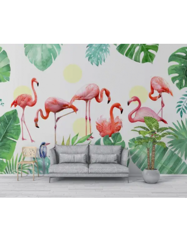 Papier Peint Panoramique Flamant Rose Graphique suggérées chez