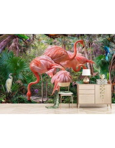 Papier Peint Panoramique Flamant Rose Tropical suggérées chez