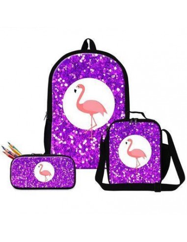 Lot de Sacs Flamant Rose Paillettes Parme 2024