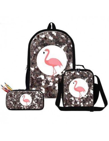 Lot de Sacs Flamant Rose Paillettes Gris 2024