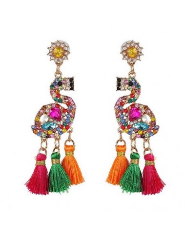 Boucles d'Oreilles Flamant Rose Kitsch Multicolore livraison gratuite