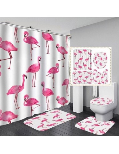 Ensemble Salle de Bain Motif Flamant Rose en stock