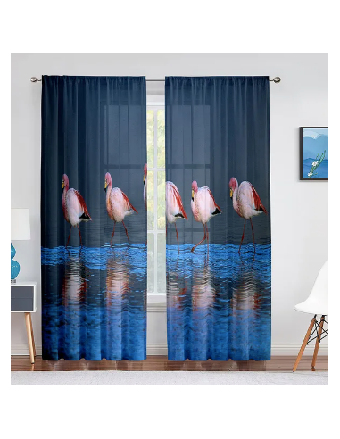 Rideaux Flamant Rose Transparent vente chaude votre 