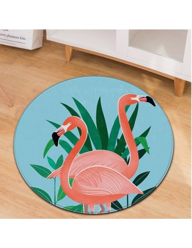 Tapis Rond Flamant Rose Dessin sur le site 