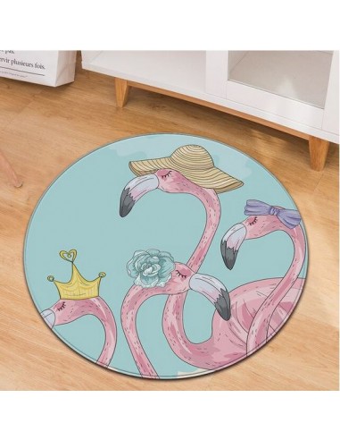 Tapis Rond Flamant Rose Kawaii le concept de la Pate a emporter 