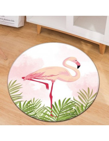 Tapis Rond Flamant Rose sur 1 patte france