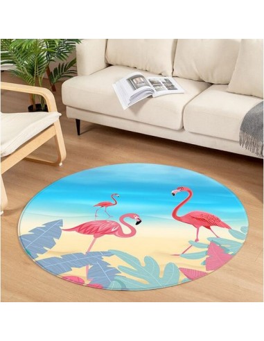 Tapis Rond Flamant Rose Déco est présent 