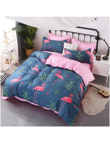 Parure Housse de Couette Flamant Rose une grave pollution 