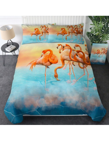 Housse de Couette Flamant Rose Imprimé 3D livraison gratuite