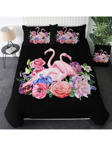 Housse de Couette Flamant Rose Noire ou a consommer sur place