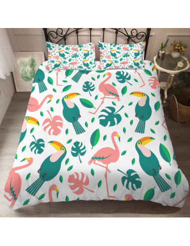 Housse de Couette Flamant Rose Chambre Livraison rapide