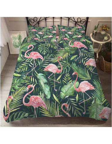 Housse de Couette Flamant Rose Feuille Venez acheter