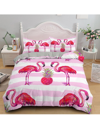 Housse de Couette Flamant Rose Ananas Jusqu'à 80% De Réduction