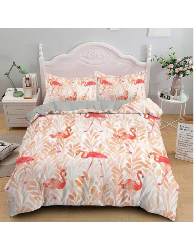 Ensemble de Literie motif Flamant Rose hantent personnes