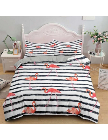 Housse de Couette Flamant Rose Rayée prix pour 