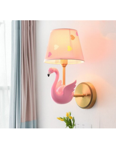 Lampe Flamant Rose Applique l'achat 