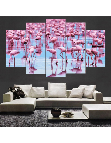 Tableau Cadre Flamant Rose Triptyque offre 