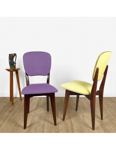 Duo de chaises colorées Mid-Century Véritable concentré