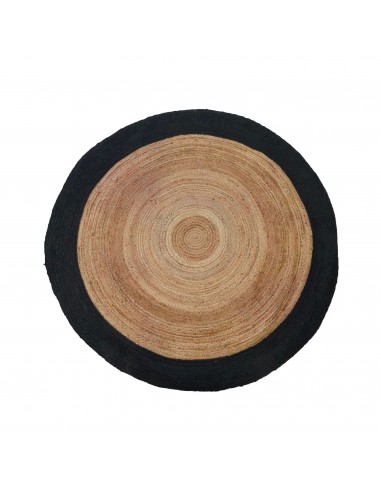 Tapis JUTE ROND Naturel Contour Noir D250cm les muscles