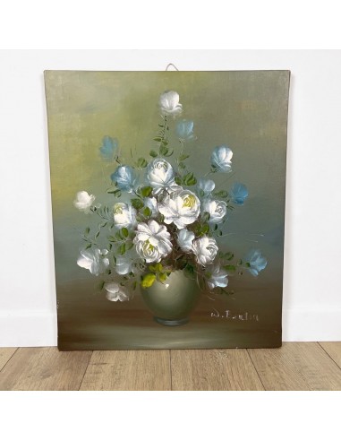 Nature Morte huile sur toile bouquet de roses blanches Vous souhaitez 