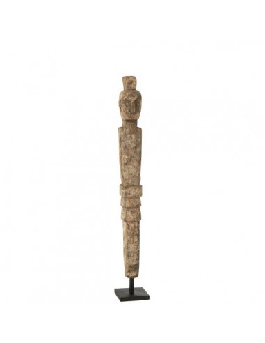 Statue LAUWRA Bois Naturel S Ø12xH80 cm français