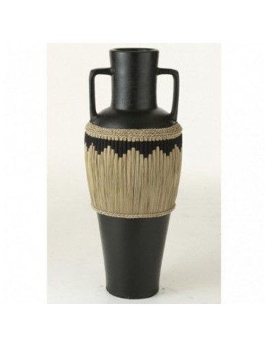 Vase Motif + Anse Ter/Herbe Noir/Nat Ø43xH100 cm Toutes les collections ici